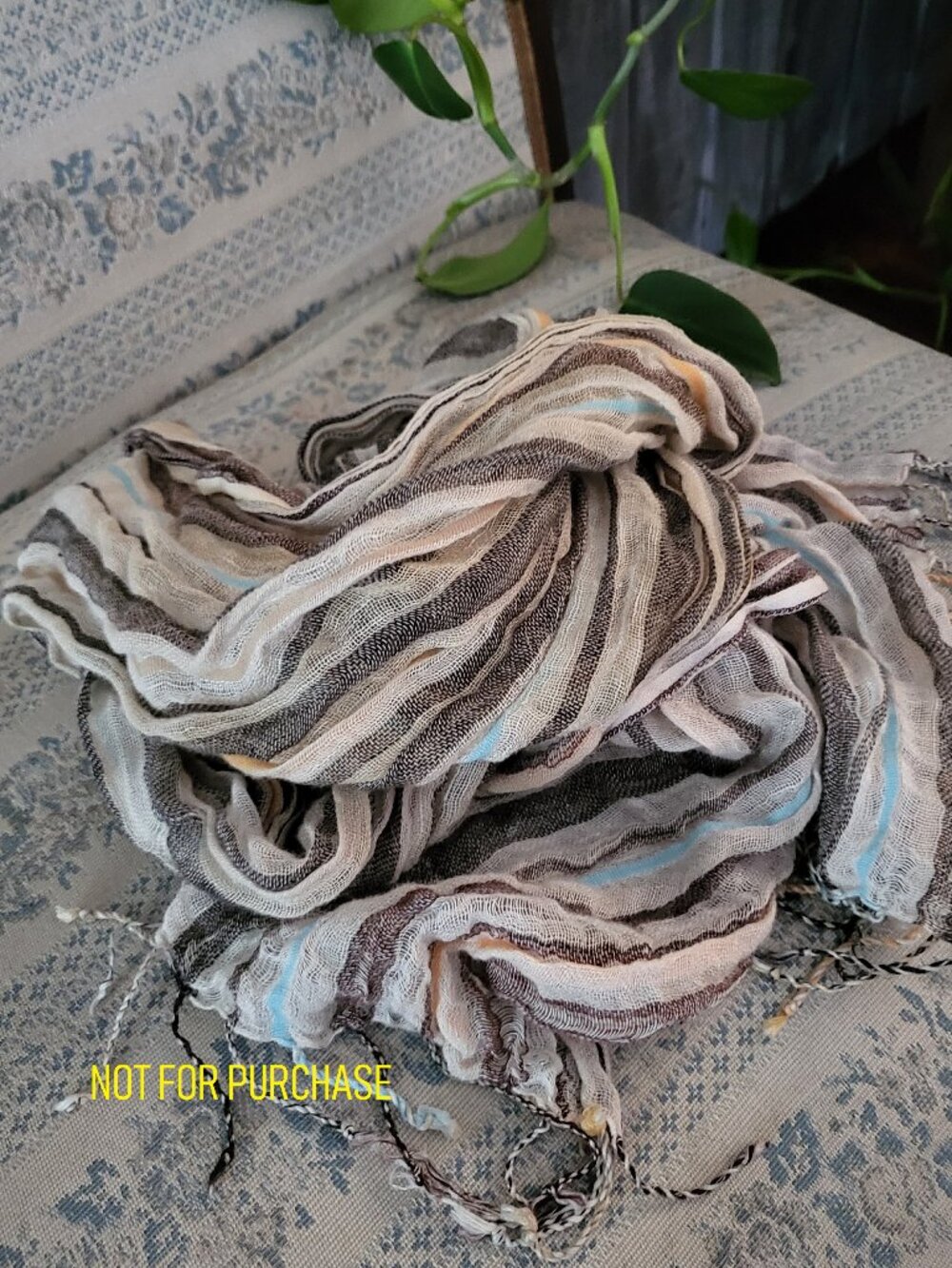 🎁 FREE WITH PURCHASE - NOT FOR SALE (see description) Striped Scarf LINEN
